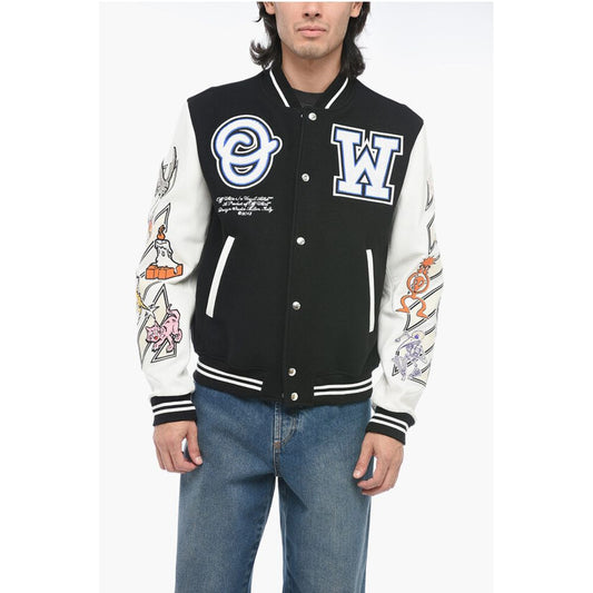 Off-White CHICAGO BULLS Varsity Bomber with Patchwork