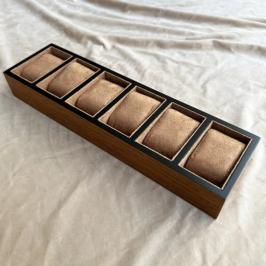 6 Slot Elegant Wooden Open Watch Display Case