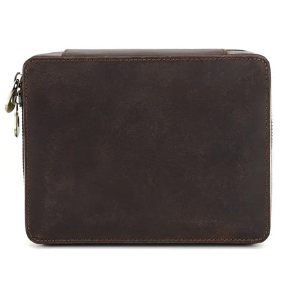 4 Slot Vintage Crazy Horse Leather Watch Box